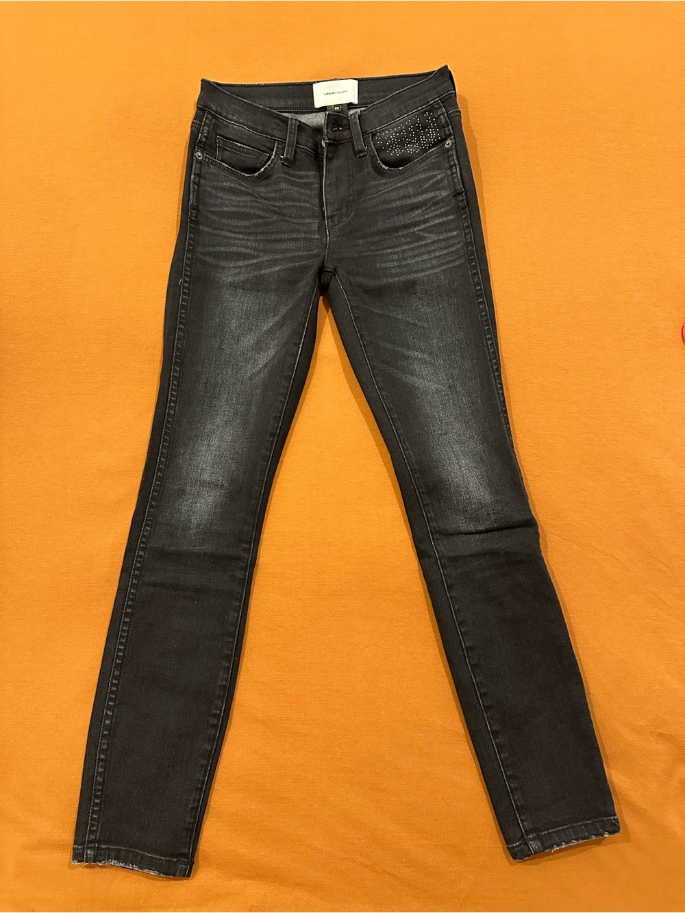 Current/Elliott Black Skinny Jeans with Faded Wash